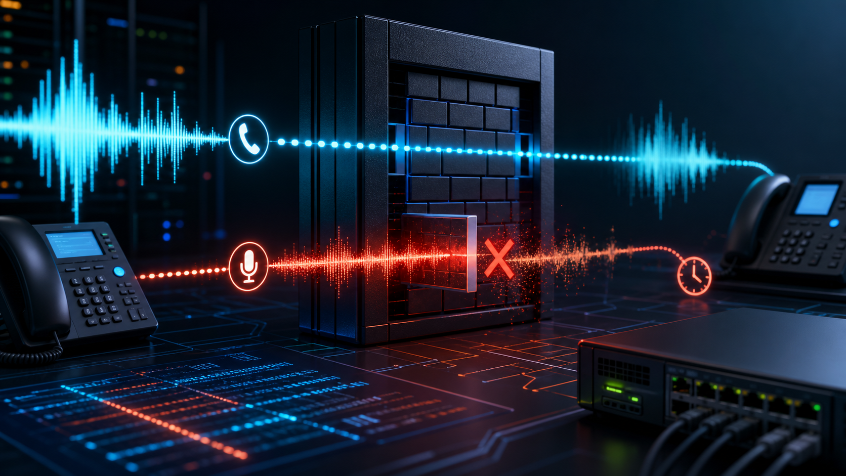 Firewall FortiGate bloqueando tráfico RTP de una llamada VoIP