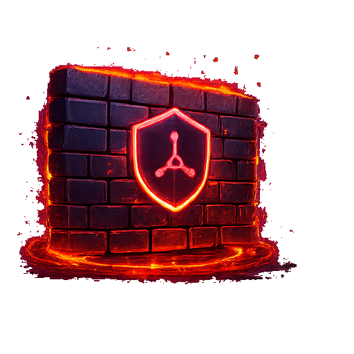 Firewall — muro de datos representando un firewall mal configurado